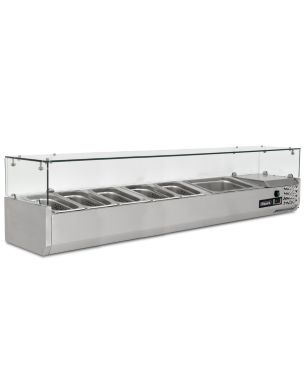 1.5m Glass Canopy 1/3 Gastronorm Prep Top 