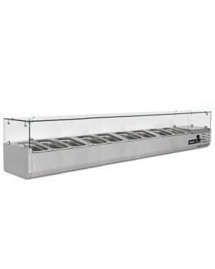 2m Glass Canopy 1/3 Gastronorm Prep Top 