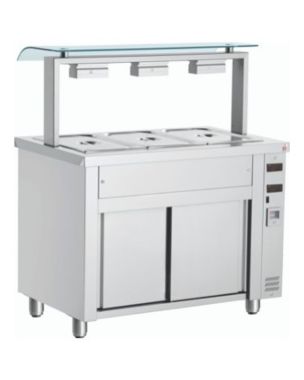 Bain marie with sneeze guard 3 x GN1/1