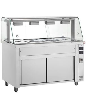 Bain Marie with glass structure 4x GN1/1