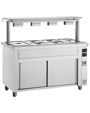 Bain marie with sneeze guard 4x GN1/1