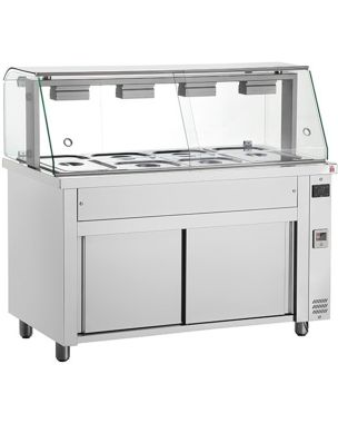 Bain Marie with glass structure 4x GN1/1