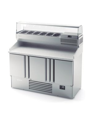 3 Door Compact Gastronorm Pizza Prep Counter 355L