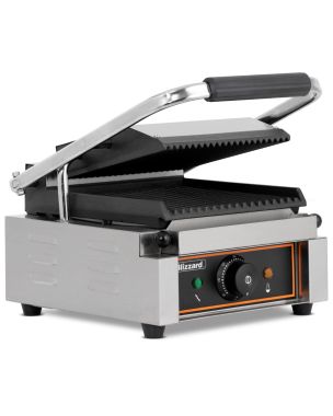 1800W Single Contact Grill Top & Bottom Ribbed