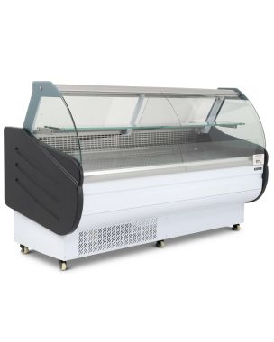 2m Curved Glass Serve Over Counter