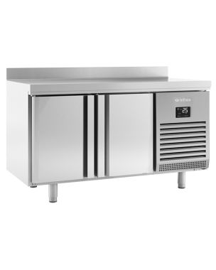 2 DOOR GN1/1 FREEZER COUNTER WITH UPSTAND 295L