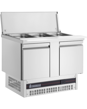 Double Hinged Door Gastronorm Saladette With Cutting Board