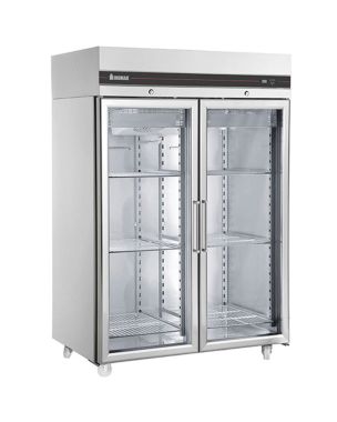 Upright Double Hinged Glass Door Heavy Duty Freezer