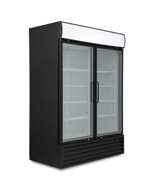 Double Hinged Glass Door Freezer Display Merchandiser