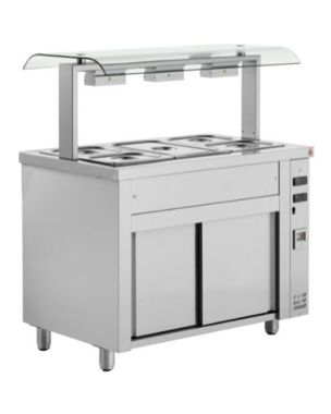 Bain Marie With Sneeze Guard 3x GN1/1