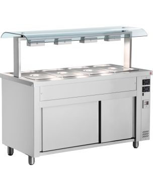 Bain Marie With Sneeze Guard 4x GN1/1