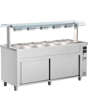 Bain Marie With Sneeze Guard 5x GN1/1
