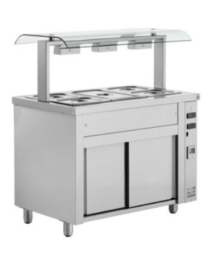 Bain Marie With Sneeze Guard 3 x GN1/1
