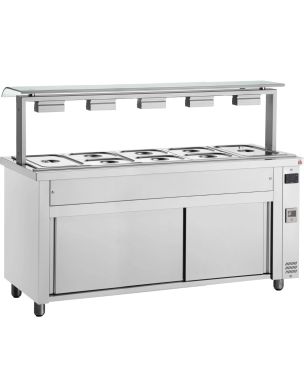 Bain marie with sneeze guard 5x GN1/1