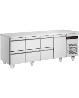 583L Six Drawer Single Door Gastronorm Counter Refrigerator