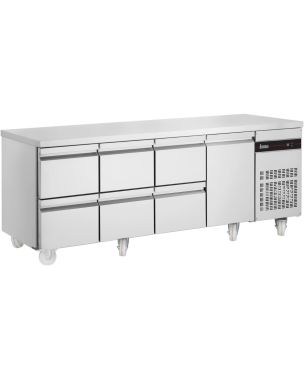 583L Six Drawer Single Door Gastronorm Counter Refrigerator