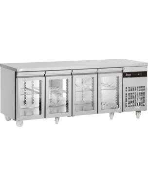 583L Four Hinged Glass Door Gastronorm Counter Refrigerator