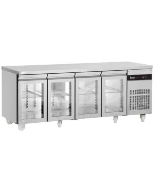 583L Four Hinged Glass Door Gastronorm Counter Refrigerator