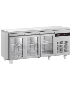 429L Triple Hinged Glass Door Gastronorm Counter Refrigerator