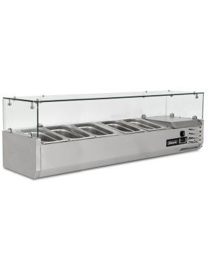 1.2m Glass Canopy 1/4 Gastronorm Prep Top 