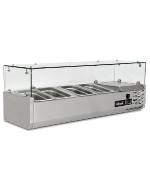 1/4 GASTRONORM PREP TOP WITH GLASS COVER 1200MM(W)