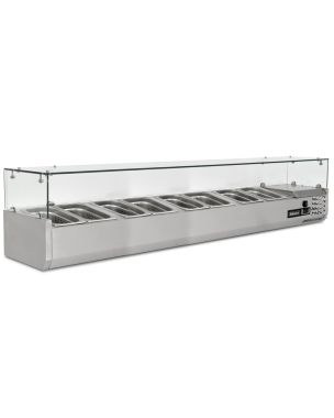 1/3 Gastronorm Prep Top with Glass Cover 2000mm(W)