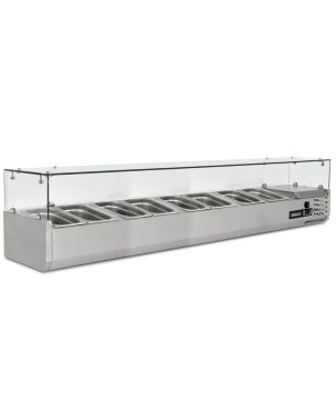 2m Glass Canopy 1/4 Gastronorm Prep Top 