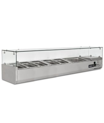 1.5m Glass Canopy 1/3 Gastronorm Prep Top 