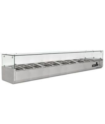 2m Glass Canopy 1/3 Gastronorm Prep Top 