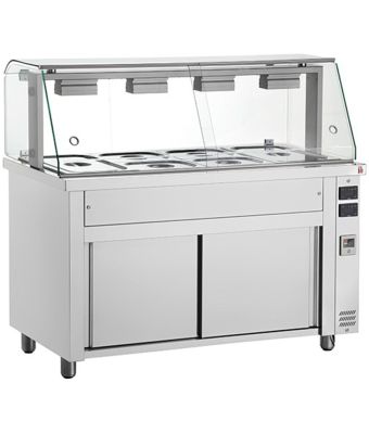 Bain Marie with glass structure 4x GN1/1