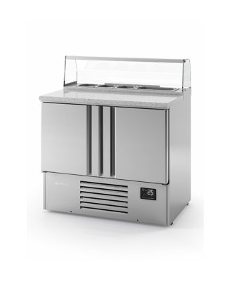 2 Door Compact Gastronorm Pizza Prep Counter 230L