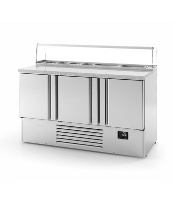 3 Door Compact Gastronorm Pizza Prep Counters 355L