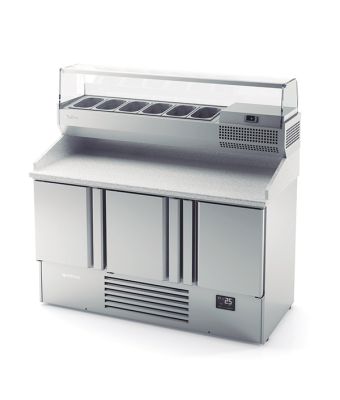 3 Door Compact Gastronorm Pizza Prep Counter 355L