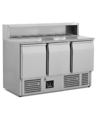 3 Door Compact Gastronorm Pizza Prep Counter 368L