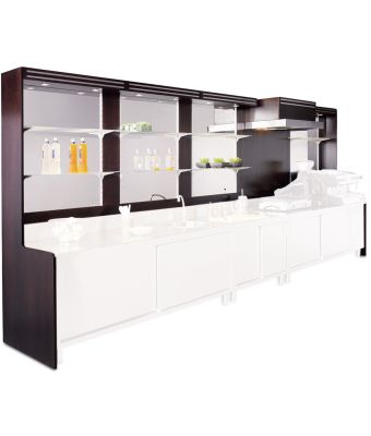 Back Bar Shelving and Display with Exhaust Fan