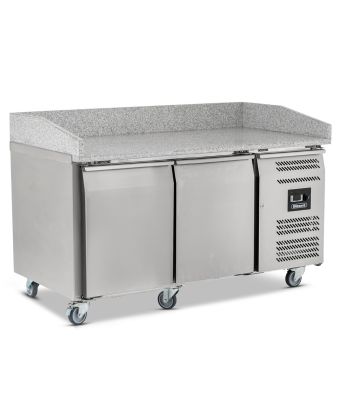 Double Hinged Door Pizza Prep Counter with Granite Worktop