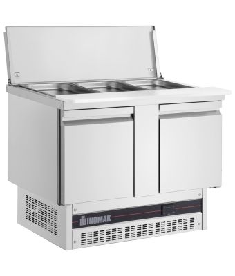 Double Hinged Door Gastronorm Saladette With Cutting Board
