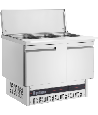 Double Hinged Door Gastronorm Saladette With Cutting Board