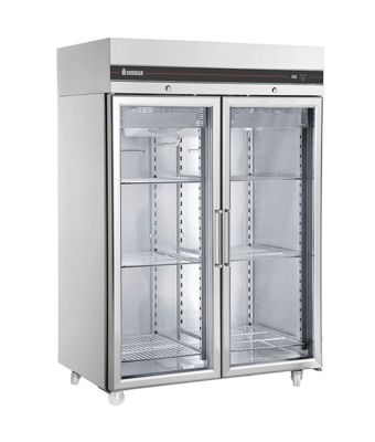 Upright Double Hinged Glass Door Heavy Duty Freezer