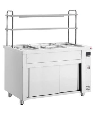 1400mm Wet Well Bain Marie With Ambient Cupboard & Double Gantry