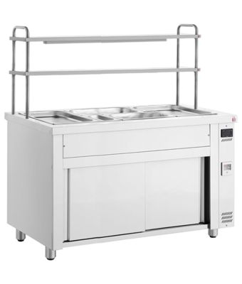 1800mm Wet Well Bain Marie With Hot Cupboard & Double Gantry