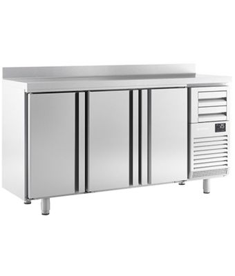 3 Door Tall Back Bar Counter with Upstand 510L