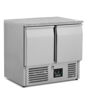 Compact Double Door Counter Refrigerator with Granite Worktop