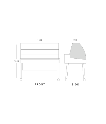 Display Case with Base 1300mm Wide