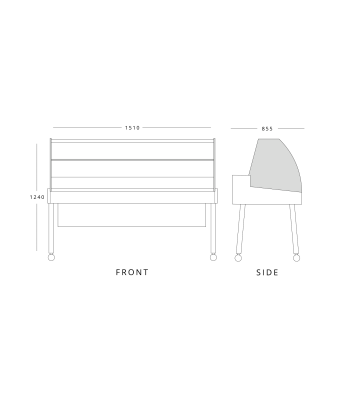 Display Case with Base 1510mm Wide