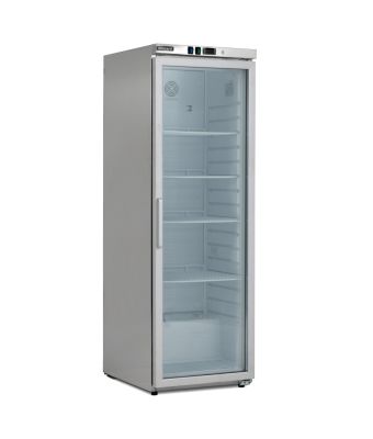 Single Glass Door Stainless Steel Refrigerator