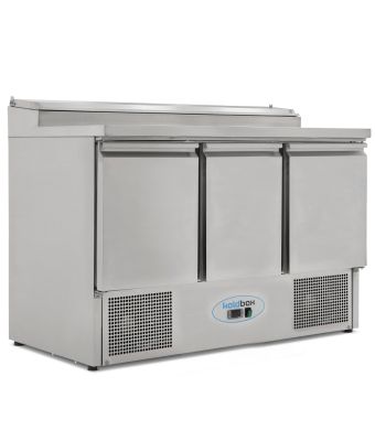 3 DR Compact GN Prep Counter W/ Raised Collar 392L