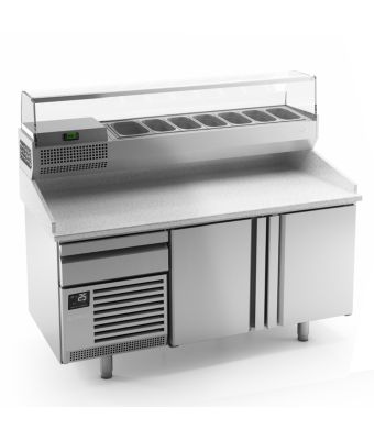 2 Door Pizza Prep Counter 485L