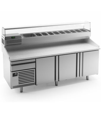 3 Door Pizza Prep Counter 700L