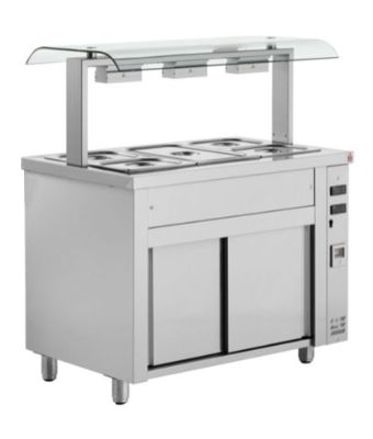 Bain Marie With Sneeze Guard 3x GN1/1